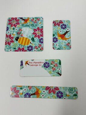 Pre-owned PlanetBox Rover Lunch Box Magnet Set, Bird Flower Bee Boho